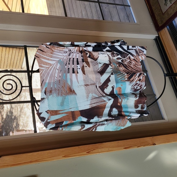 Chico's Knit Top Tribal Rushed SLV Top Pattern Multicolored Sz. 2P Top - Picture 4 of 11